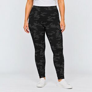 SPANX Look At Me Now Leggings Women L Black Gray Camo High Rise Ankle FL3515